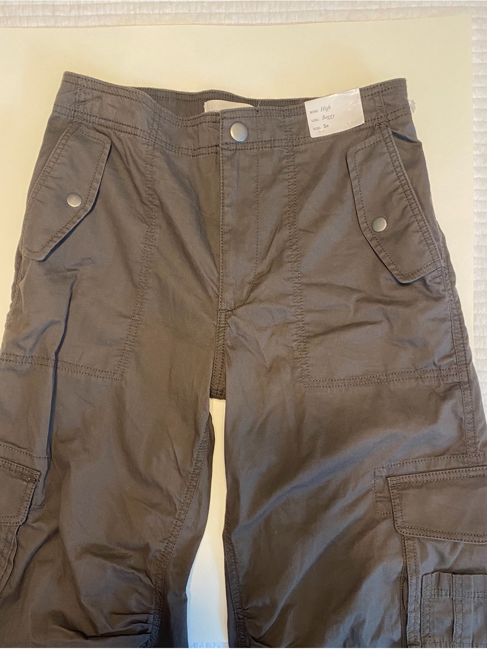 Utility Cargo Pants in Olive Brown, Y2K Style, NWT